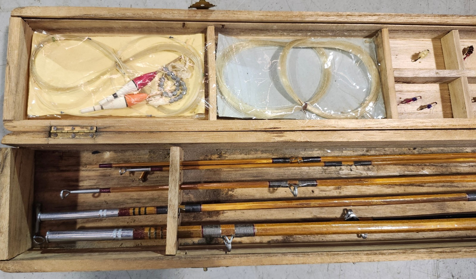 Vintage 1950s Japanese Split-Bamboo 4-in-1 Combination Fishing Rod Set