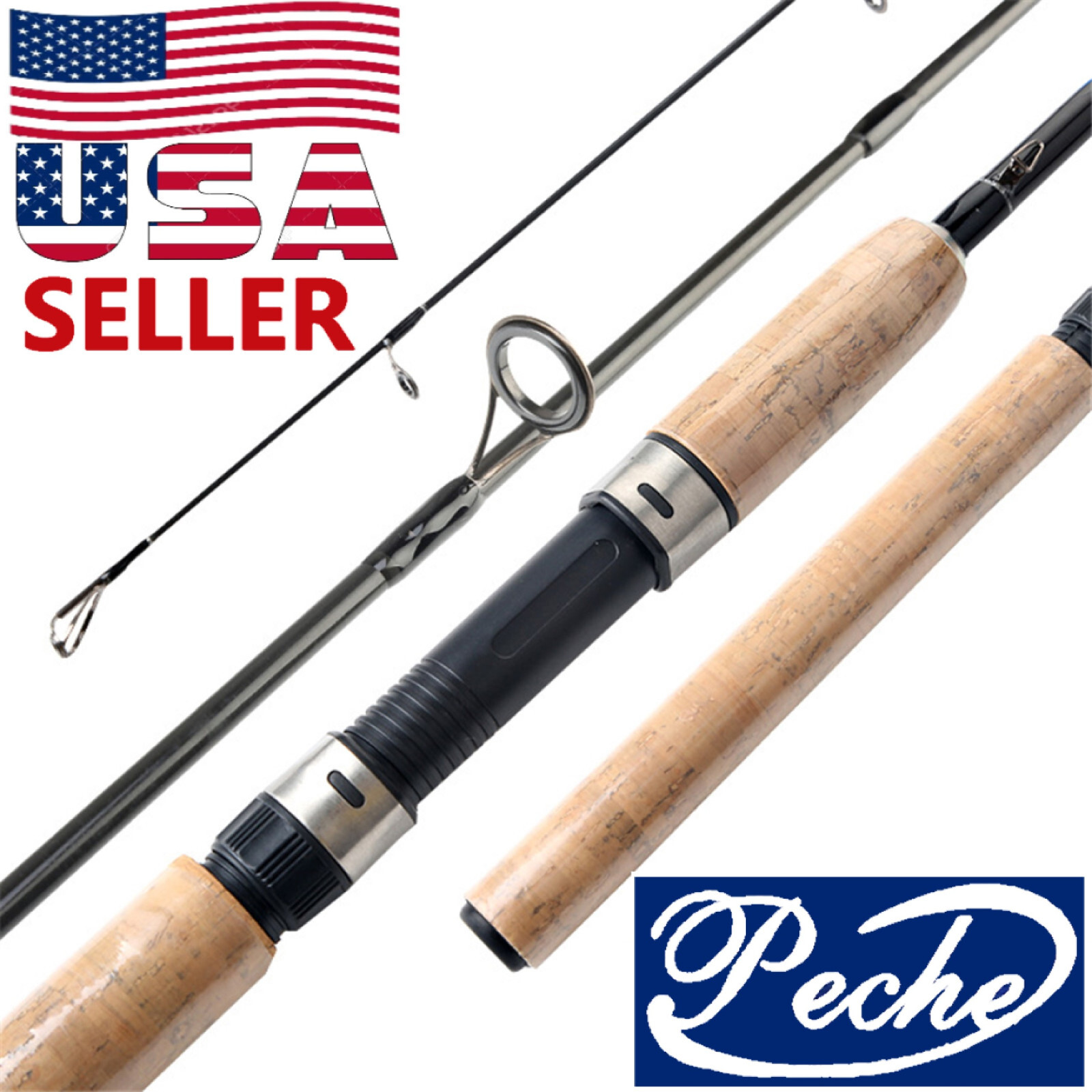 Fishing Pole Spinning Casting Rod Carbon Fiber Portable Medium Fast Lightweight