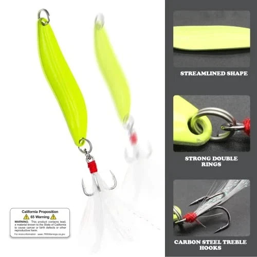 Fishing Lures,Fishing Spoons, Colorful Casting Fishing Spinner 10pcs Glow Color