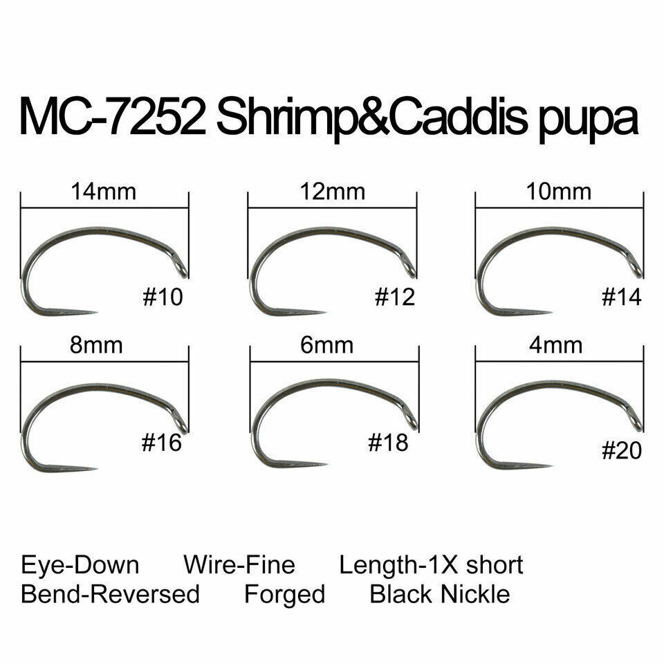 100pcs Fly Tying hook Dry&Wet&Nymph Barbless 8# – 20# Fish-Friendly