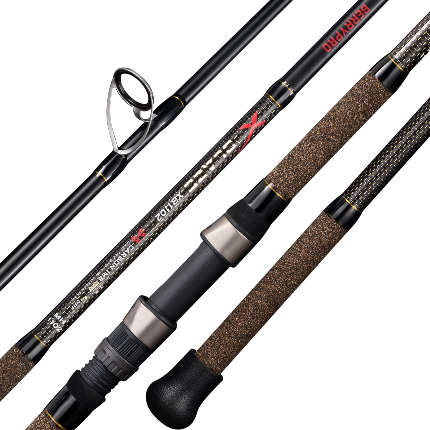 BERRYPRO Surf Rod Pure Carbon Surf Spinning Rod Graphite Surf Fishing Rod (9’/10