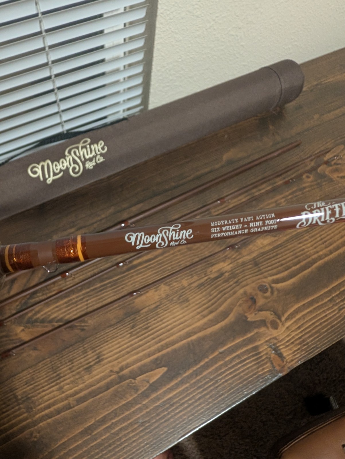 Moonshine Rod Co. The Drifter II Fly Rod – 9ft 6wt – Near Mint – With Extra Tip!