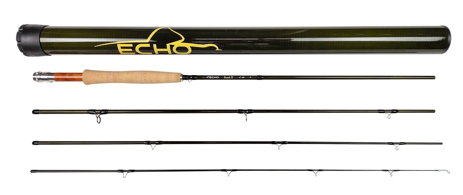 NEW ECHO TROUT X 376-4 7’6″ #3 WEIGHT FLY ROD–FREE $80 LINE!