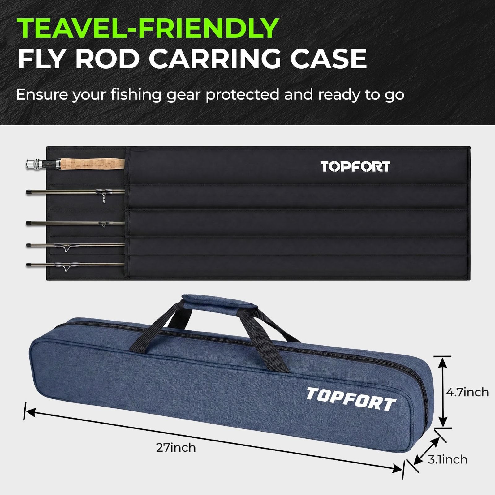 TOPFORT Fly Fishing Rod and Reel Combo Starter Kit, 4 Piece Lightweight Ultra…