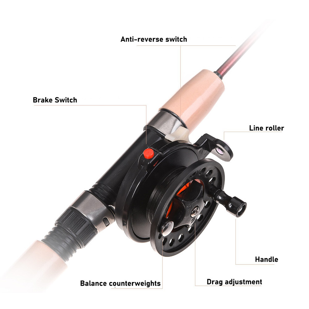 Telescopic Fly Fishing Rod and Reel Combo Kit Fishing Reel 4B and Fiberglass Rod