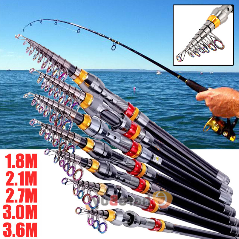 Carbon Fiber Travel Spinning Telescopic Fishing Rod Portable Retractable Fishing