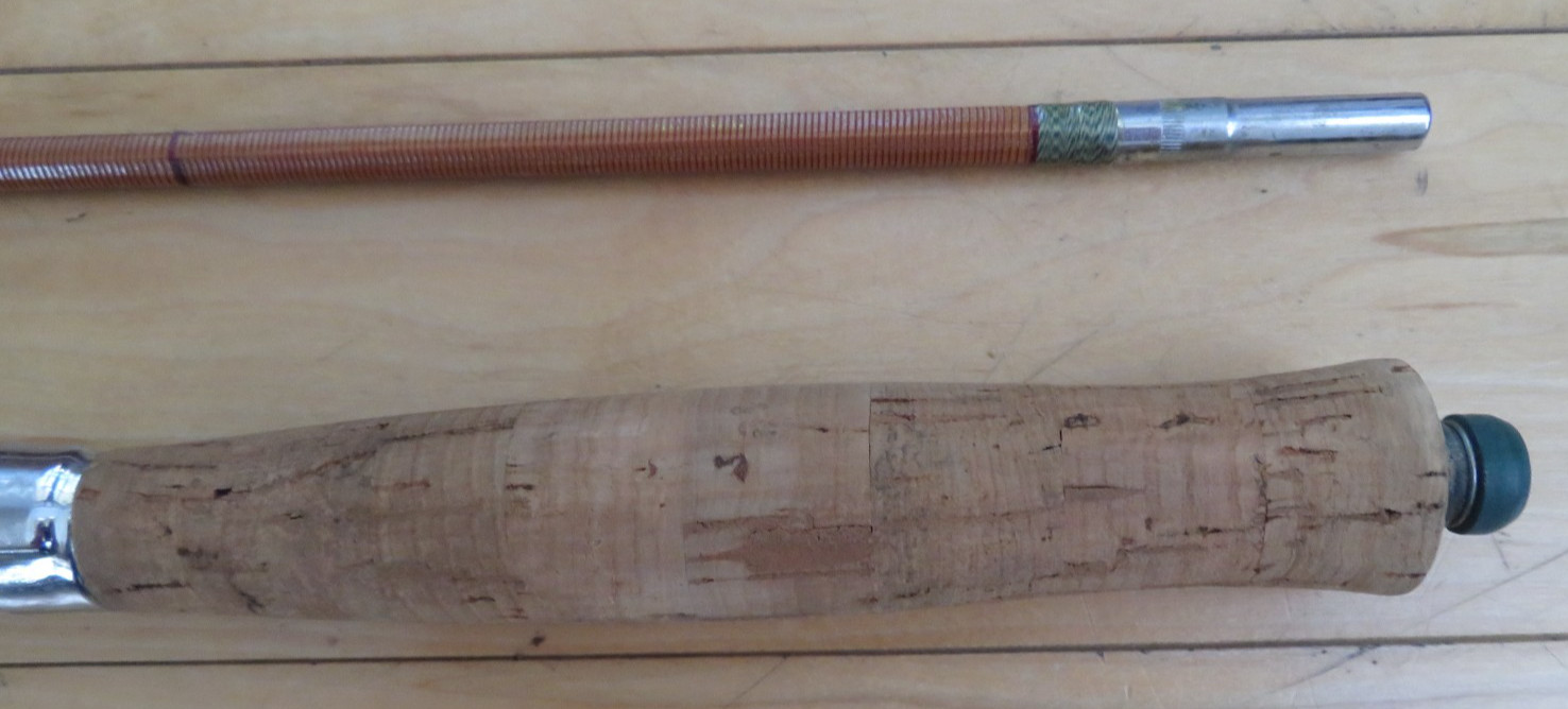 Vintage Crown Japanese 8′ Bamboo Fly Fishing Rod Set w/ Crown Brand Box & Gear
