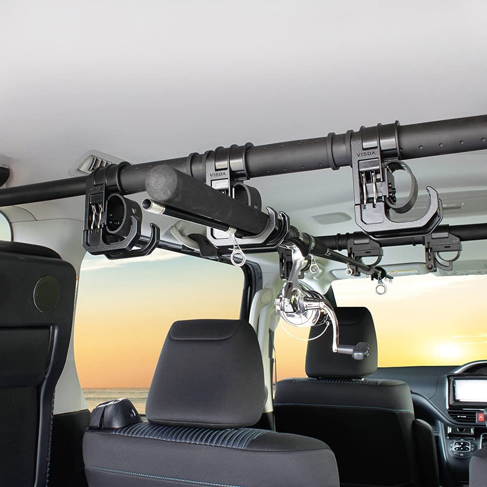 LITTLEMOLE Car Fishing 4 Rod Holder, Adjustable 35 to 57 Inch, Heavy LM51S