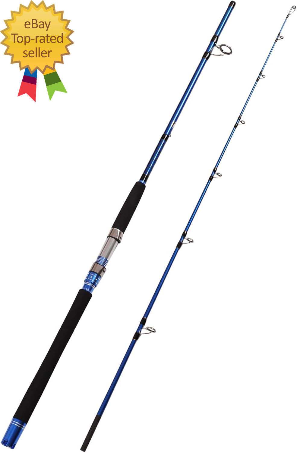 2 Piece Saltwater Spinning Fishing Rod Offshore Graphite Portable