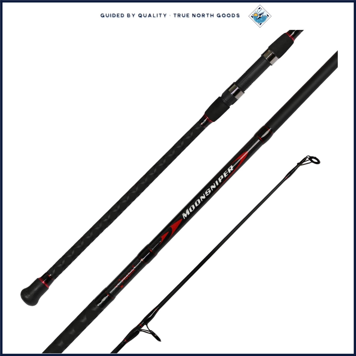 Travel-Friendly 2-Piece Surf Fishing Rod, Carbon Fiber Construction & Protection