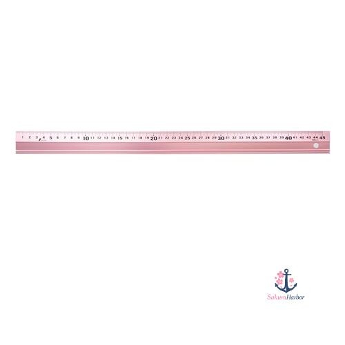 NEW Shinwa Sokutei Aluminum Straight Ruler Alsuke Pale Pink 45cm 65424