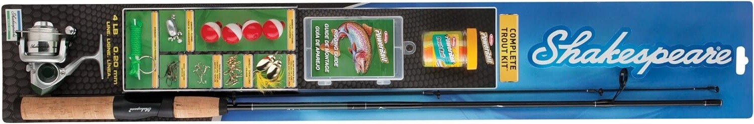 Shakespeare TROUTSPKIT 1255809 Trout 5′-6″ 2-Piece Complete Fishing Rod Kit