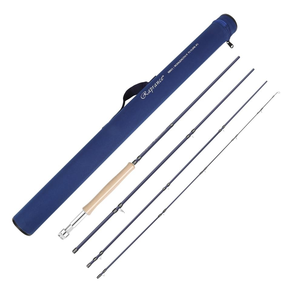 Raprance 5wt Fly Fishing Rod 4-Sections, Medium Fast Action, IM8 Graphite