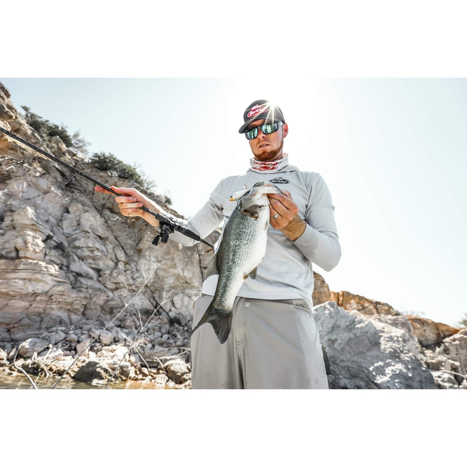 Berkley Lightning 66 Medium Light Spinning Fishing Rod 2Pc Durable Graphite