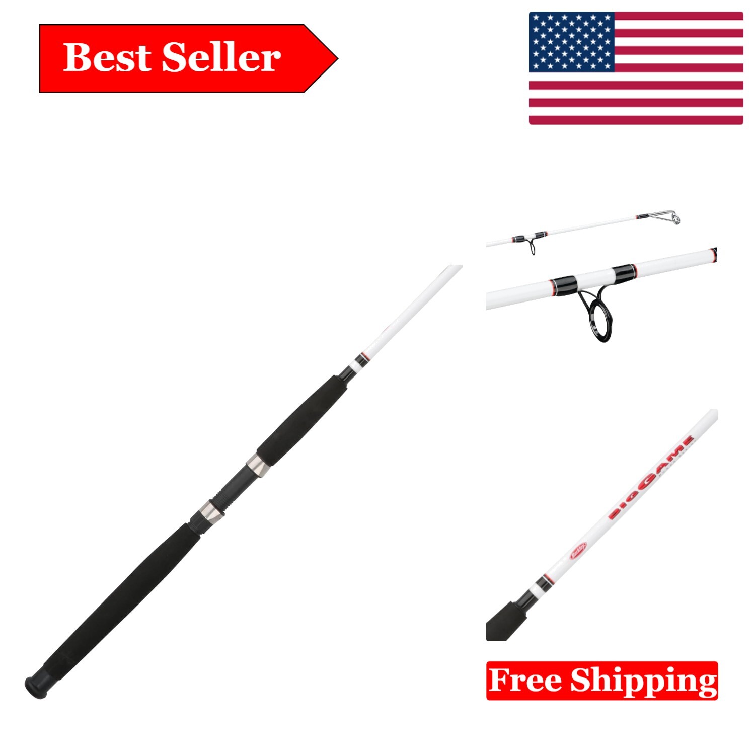 Durable 8′ Fishing Rod with Moderate Fast Action – Perfect for Big Game Fishing