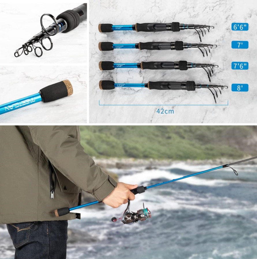Telescopic Travel Fishing Rod Carbon Fiber Blank Mini Takle Box Lures Carry Case