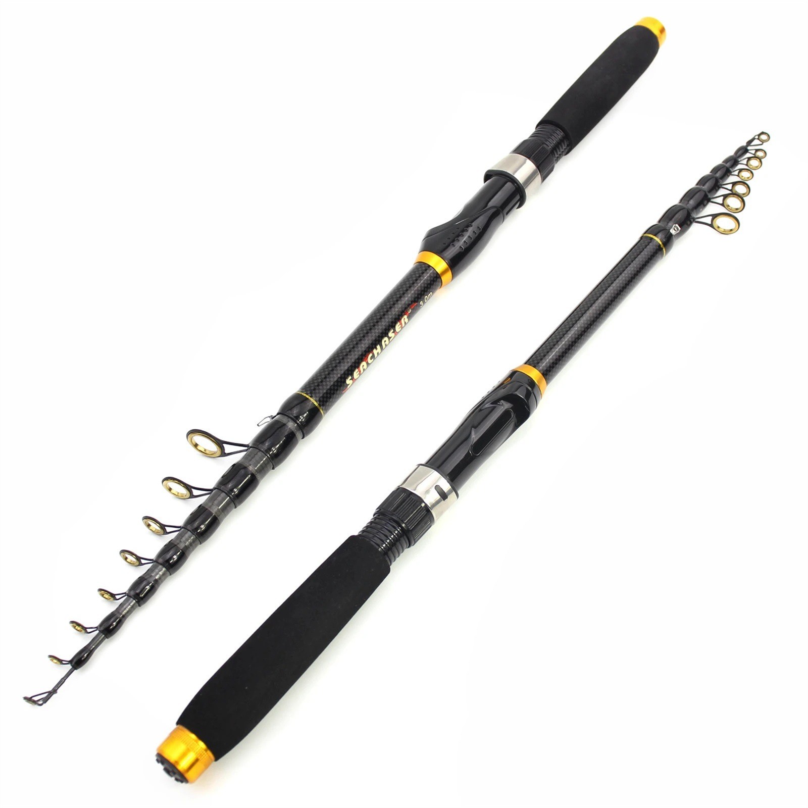 1.8m-3.6m Pocket Portable Carbon Fiber Fishing Rod New Telescopic Fishing Rod