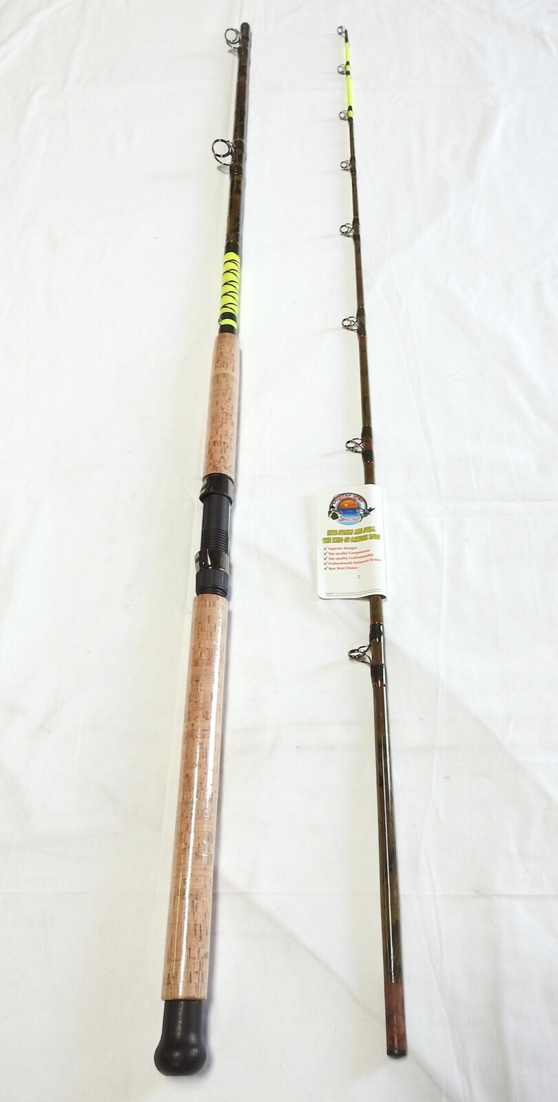 Camouflage Catfish Casting Rod 9′ 2PC Cork Handle Glow Tip