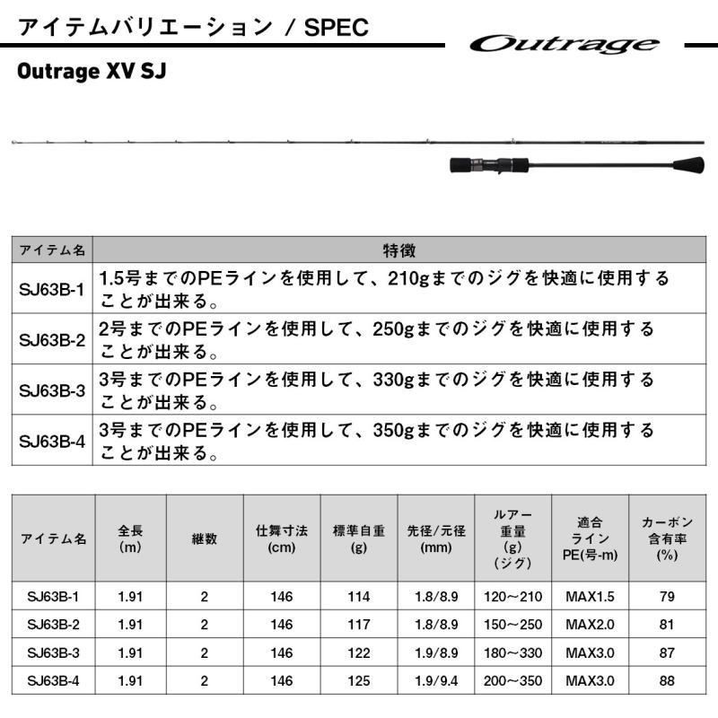 Daiwa Outrage XV SJ 63B-4 Slow Jigging Rod Offshore Fishing Gear