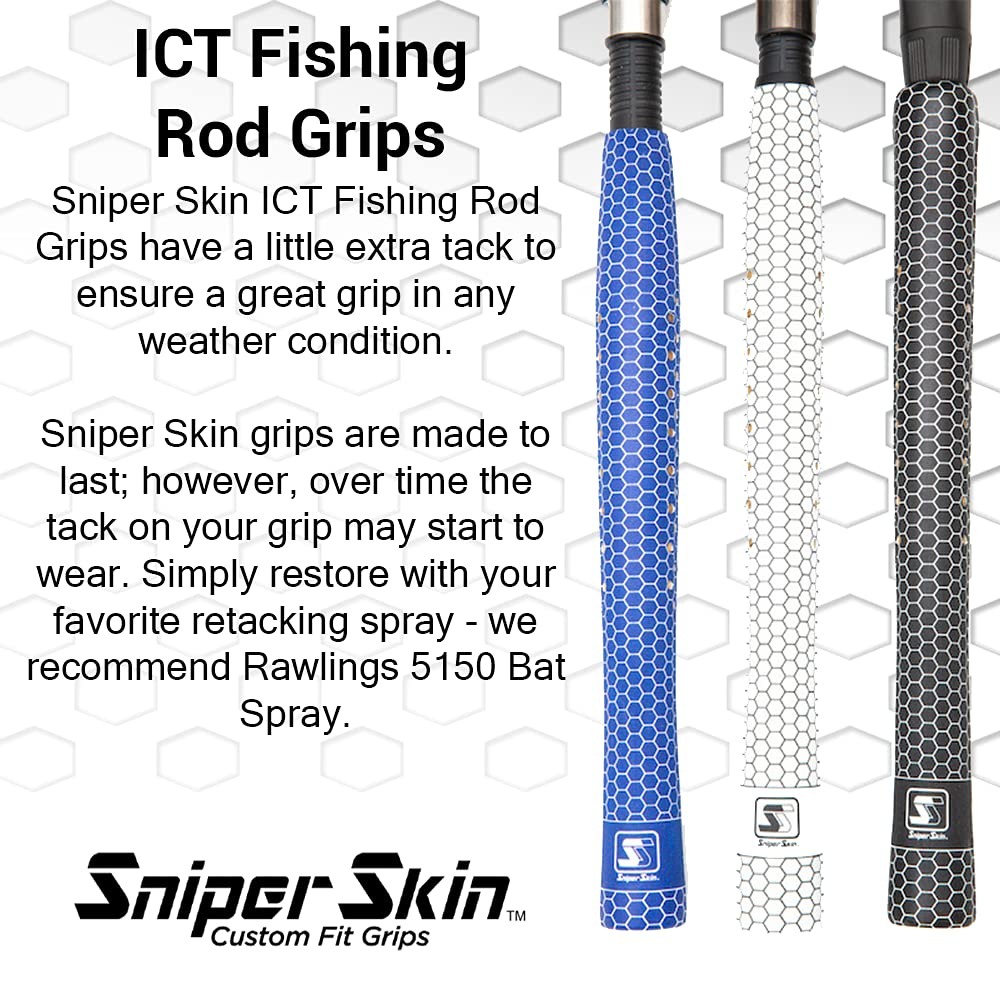 SNIPER SKIN Fishing Rod Grip – Black Lightning, Lightweight & Weatherproof