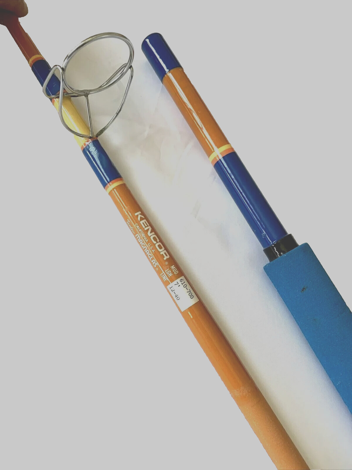 Kencor 610-70S 7’ Tenlew Magnaglas 12-40Lb Spinning Fishing Rod Made In USA RARE
