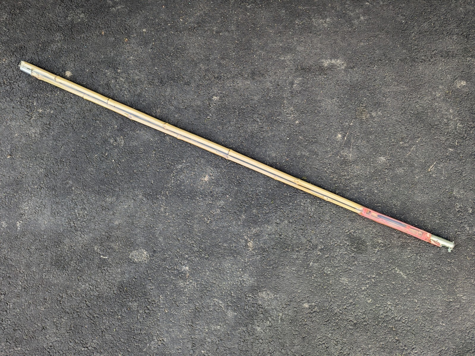 8′ 6″ Jointed Bamboo Pole 2 Piece Hook Weight & Bobber Natural Color New