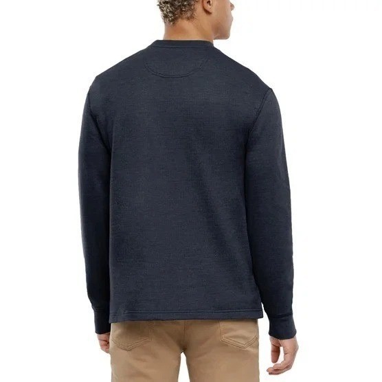 Orvis Men’s M Heathered Navy Long Sleeve Crewneck Sweatshirt Cotton Blend i1693
