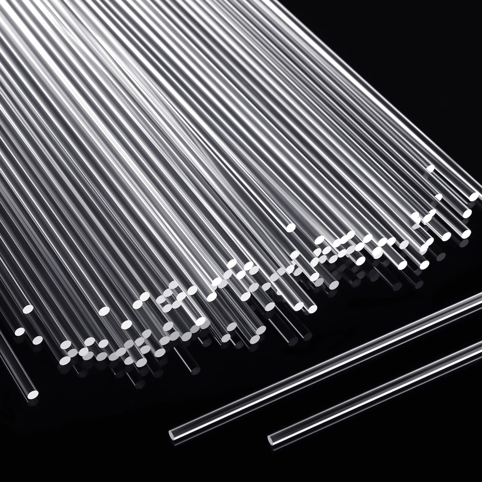 120 Pcs 10 Inch Clear 1/8 Inch Diameter Acrylic Dowel Rods for DIY Crafts