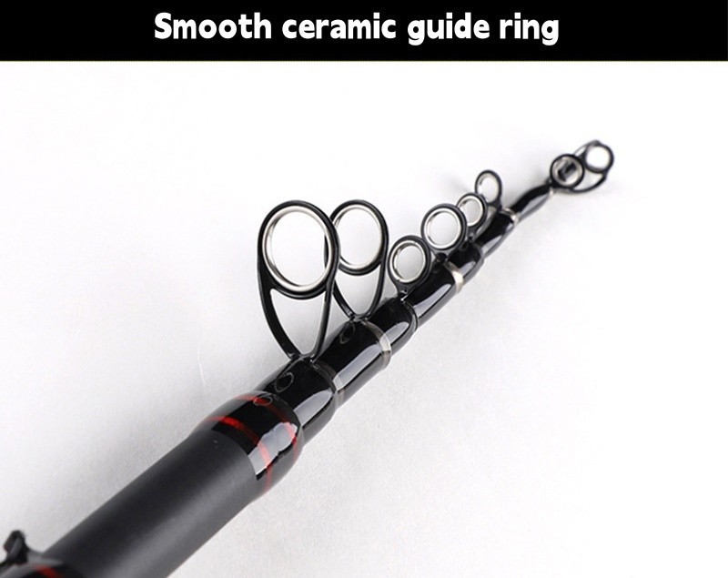 Telescopic Fishing Rod 7′ Baitcast Lure Rod Carbon Fiber Spinning Casting Travel