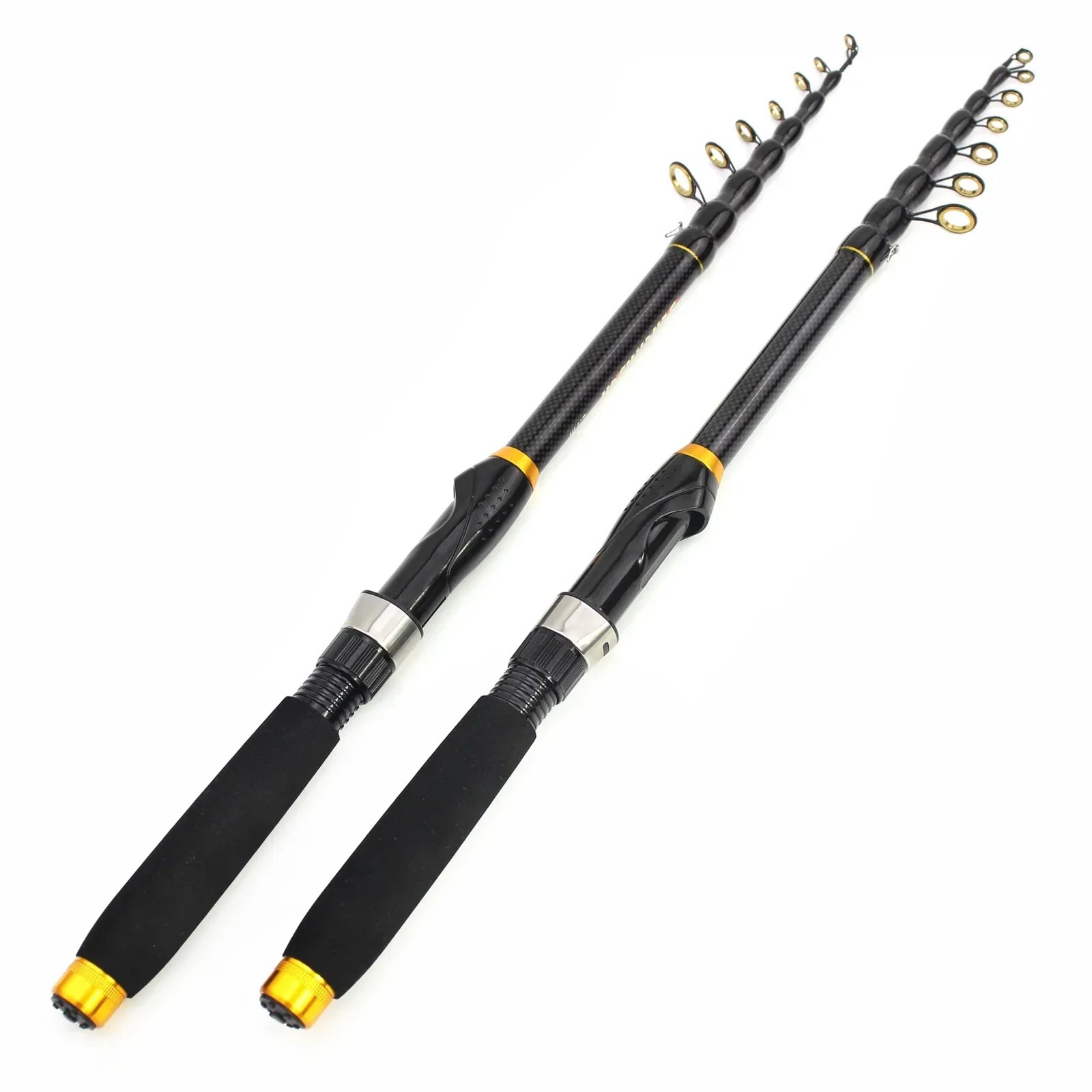 Carbon Fiber Fishing Rod Short Pocket Portable Spinning Rod Lure Pole Telescopic