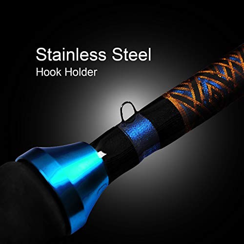 Saltwater Graphite Jig Jigging Spinning Fishing Rod Casting-6′,Heavy,80-120lbs