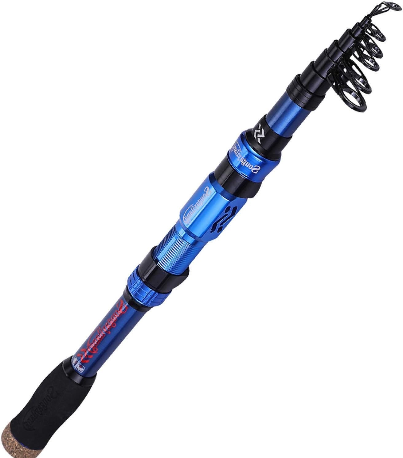 5.9 Ft Telescopic Fishing Rod – Carbon Fiber, CNC Reel Seat & EVA Handle