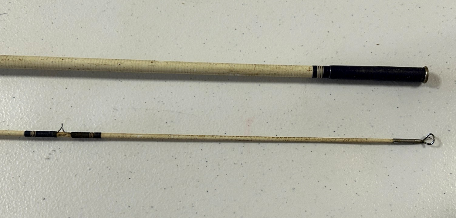 Vintage South Bend Fiberglass Fly Fishing Rod Vernley Trout Reel, 97″. 2 Piece