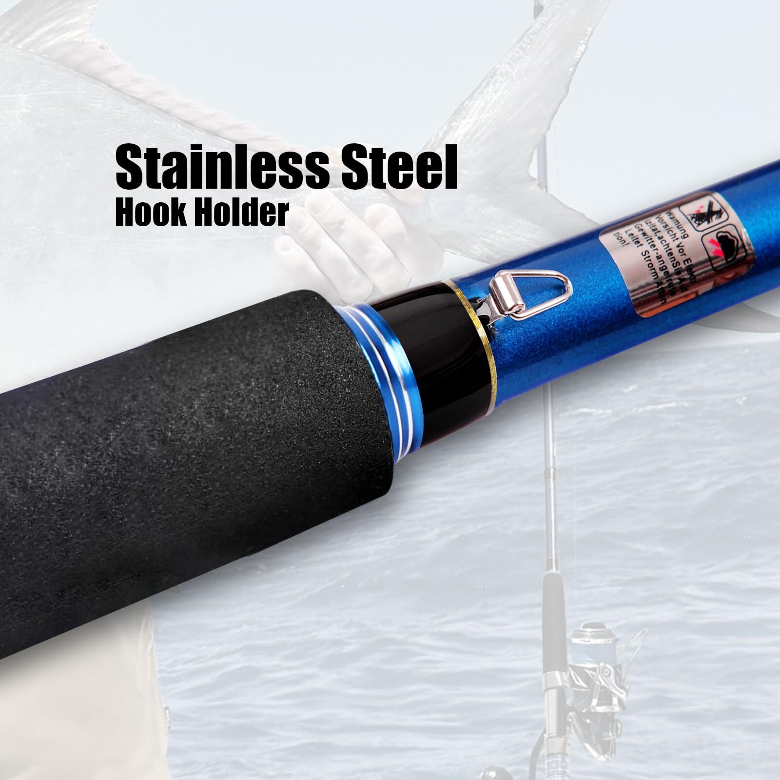 Fiblink 2-Piece Saltwater Spinning Fishing Rod Offshore Graphite