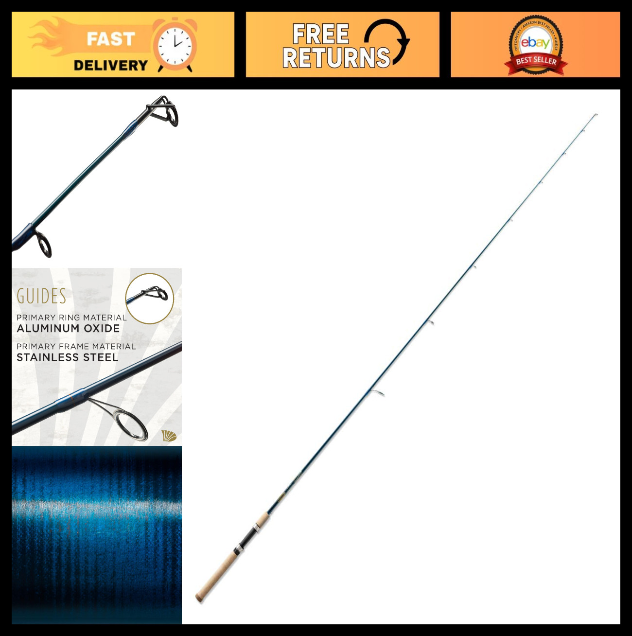Durable Sensitive Spinning Rod, High Power Fishing Rod, Lightweight Performance