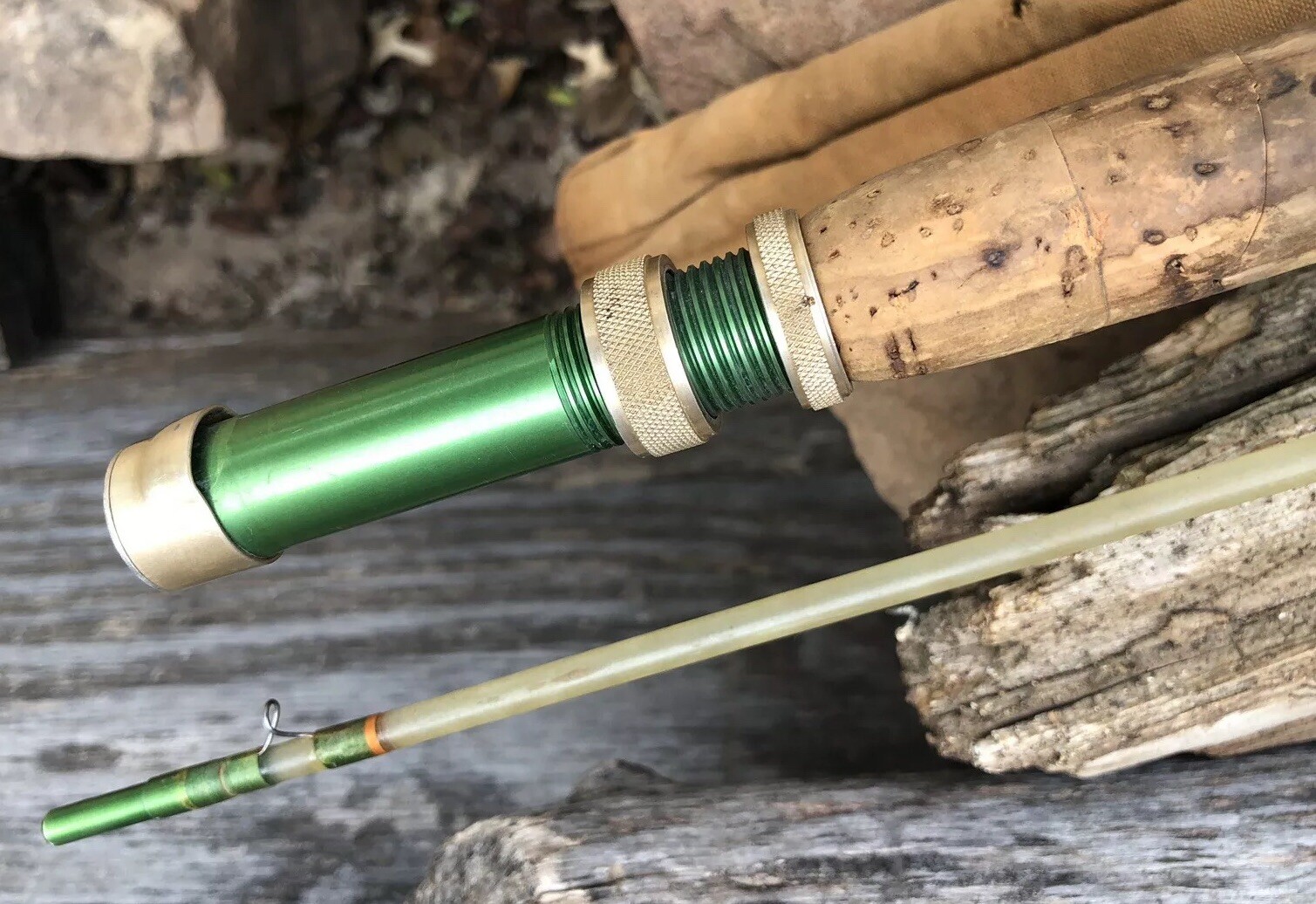 Vintage Fly Rod Phantom Glass Fiber 9’ L 2-pc Rod w/ Tube Storage Case ~~ EUC!