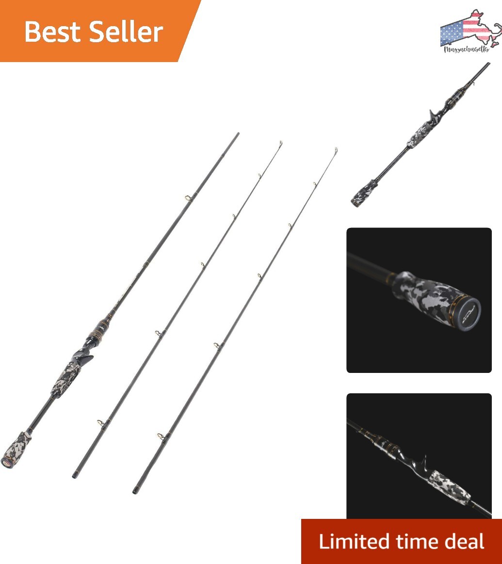 Camo Legend 2-Piece 7ft Casting Rod – 24 Ton Carbon Fiber Baitcasting – Mediu…