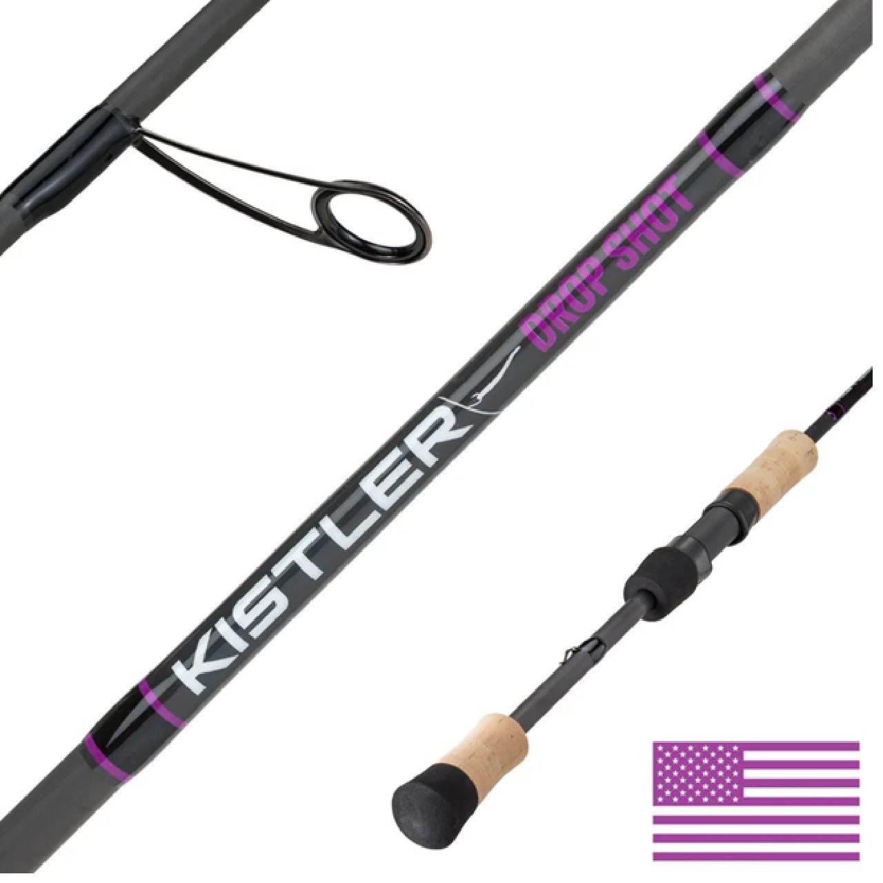 Kistler Drop Shot 6’9″ Medium-Lite Spinning Fishing Rod – Premium Finesse…