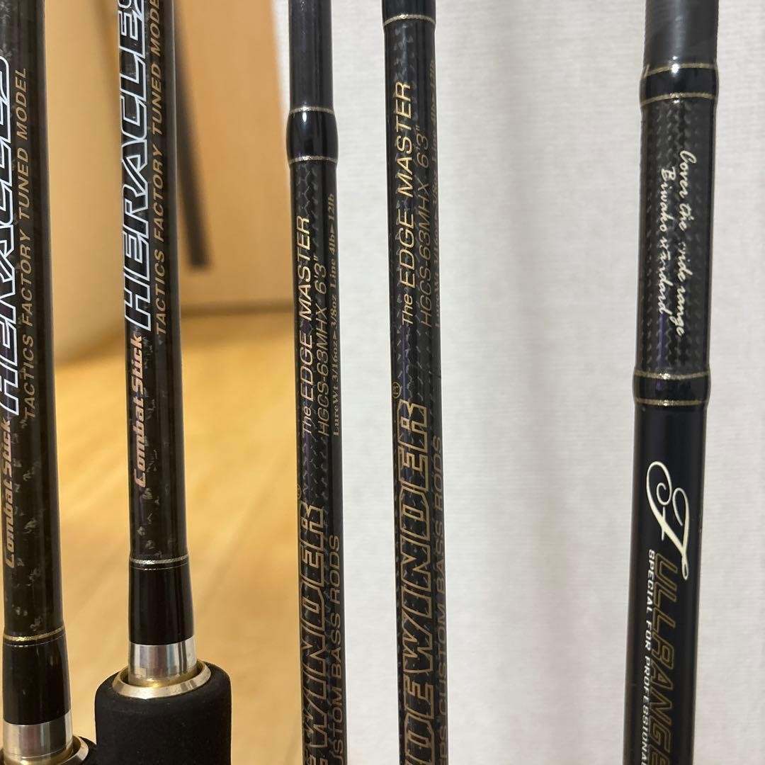 Bass rod set of 6 including Evergreen Heracles, Deps Sidewinder, Tailwalk