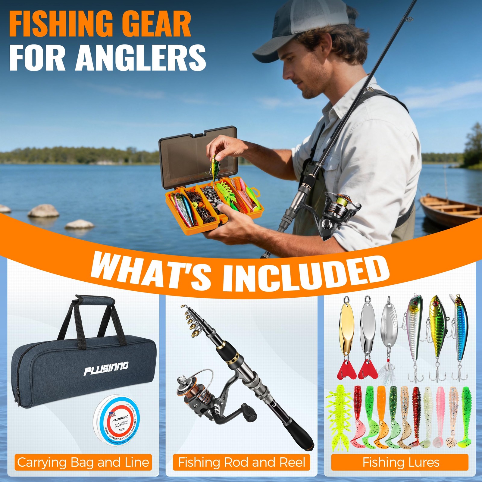 Fishing Rod with 137PCS Lures, Starter Fishing Kit with Fishing Rod and Reel …