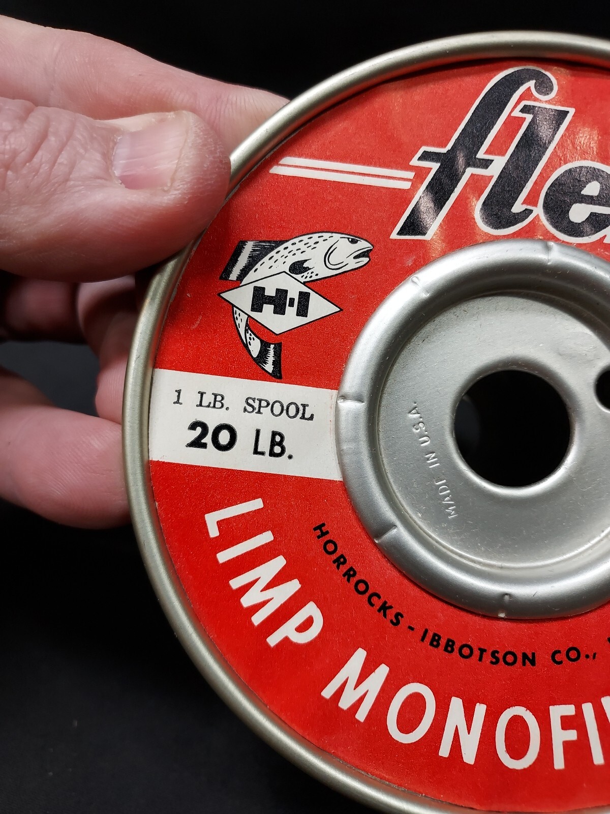 Vintage Flex Fishing Line Limp Monofilament 20 lb Line On Metal Spool Made USA