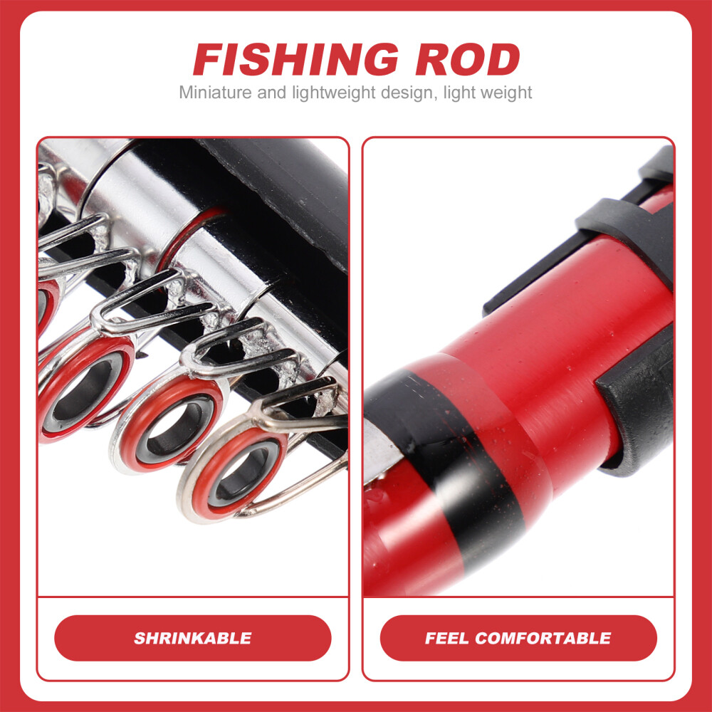 Red Telescopic Rod Fishing Compact Scientific Structure Travel Fishing Rod