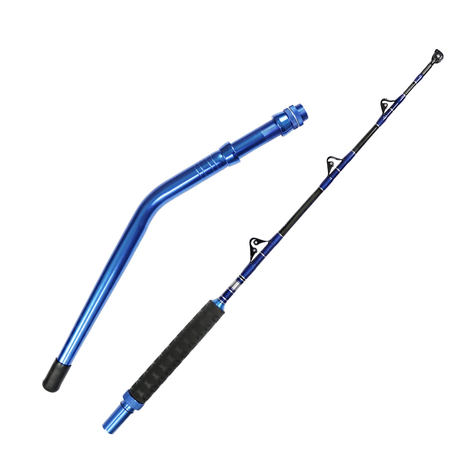 Fiblink Bent Butt Fishing Rod 2-Piece 51 Saltwater Trolling Rod Heavy Roller