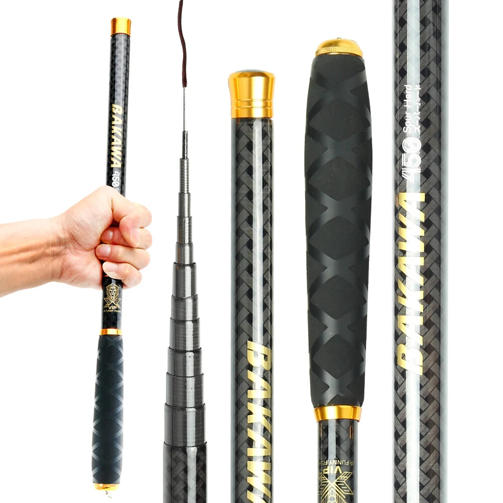 BAKAWA Telescopic Stream Fishing Rod Carp Feed Carbon Fiber Hard Pesca 3.6M-7.2M