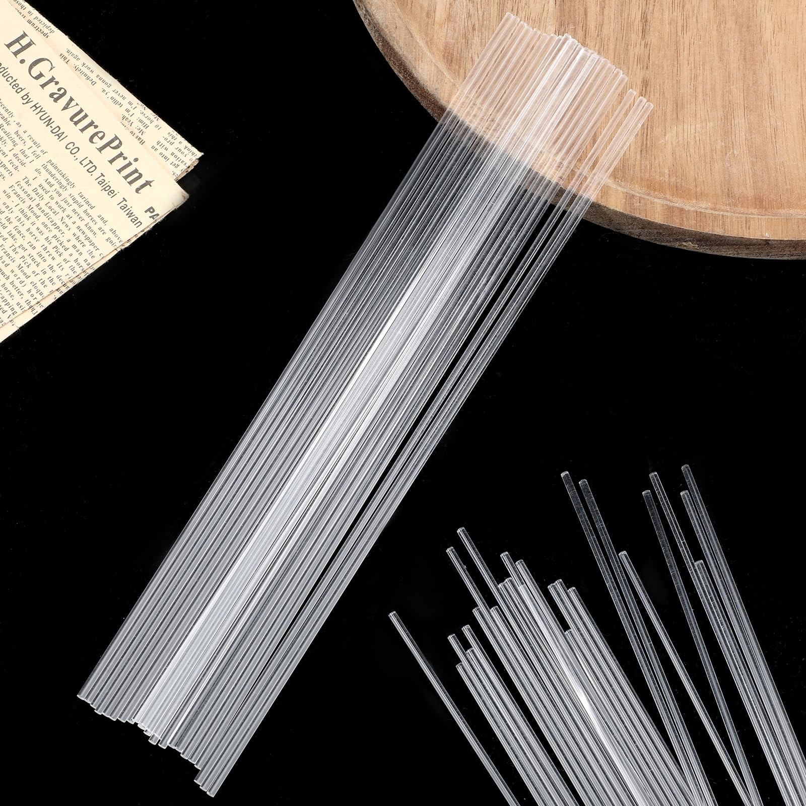 50 PCS Clear Acrylic Rods 3mm Diameter Plastic Sticks Strip 1/8×12 Inch