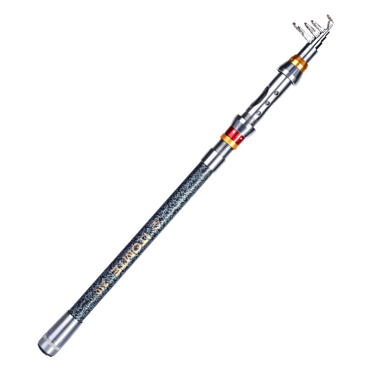 Telescopic Fishing Rod Carbon Fiber 2.1m Portable Sea Saltwater Spinning Pole