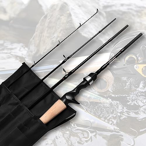 Fiblink 4 Pieces Travel Casting Rod Graphite Baitcasting Fishing Rod Portable
