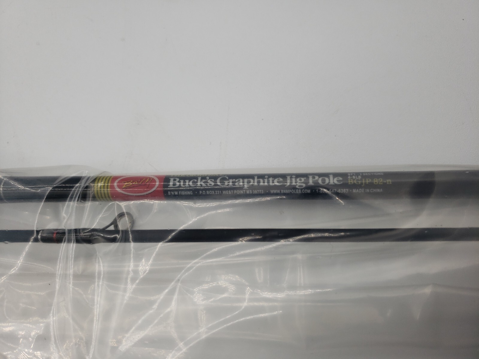 B & M Bucks BGJP82-N 8 Ft Graphite Jig Pole 2 Sectons.