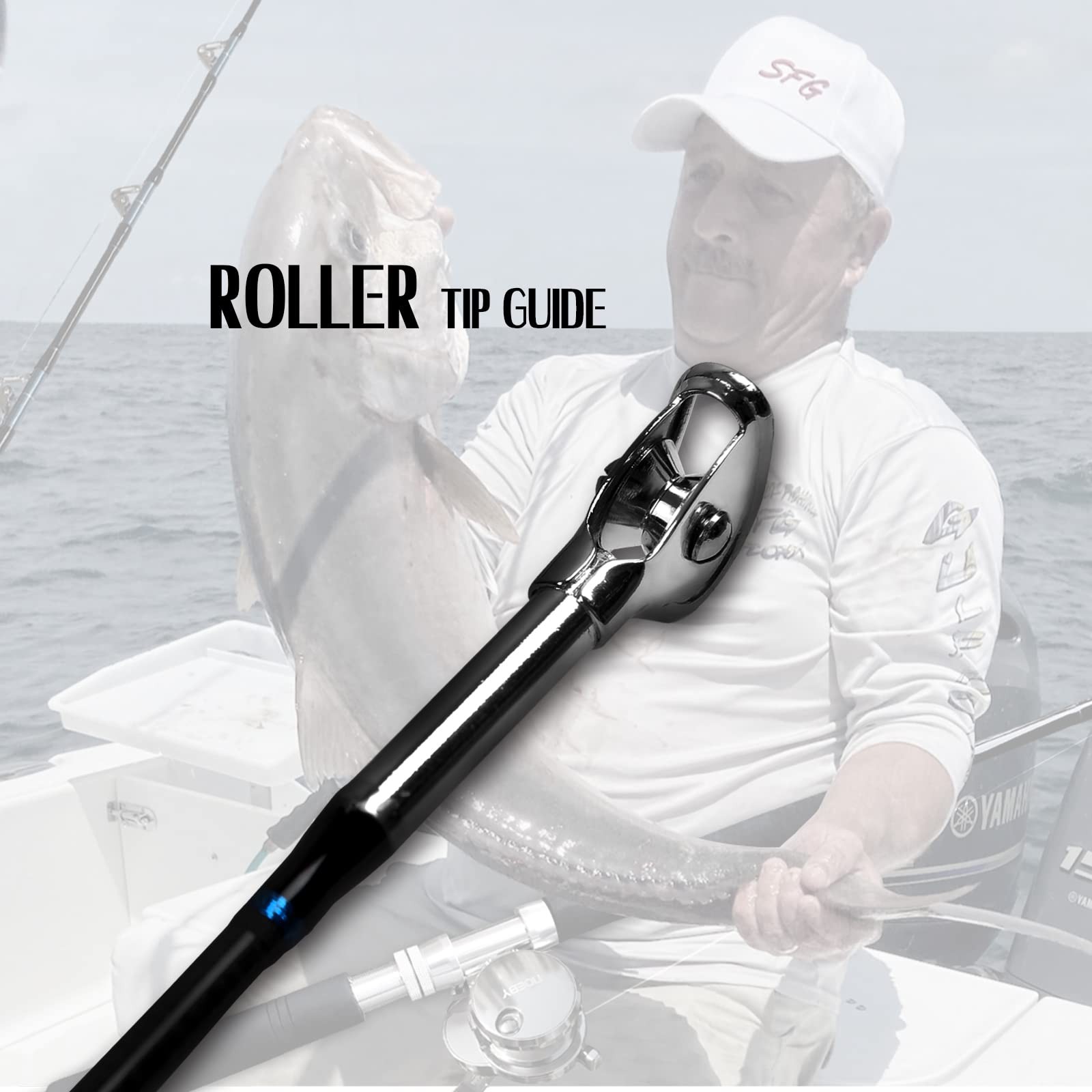 Offshore Trolling Fishing Rod 2-Piece 7’6″ 30-50lb Big Game Roller Pole