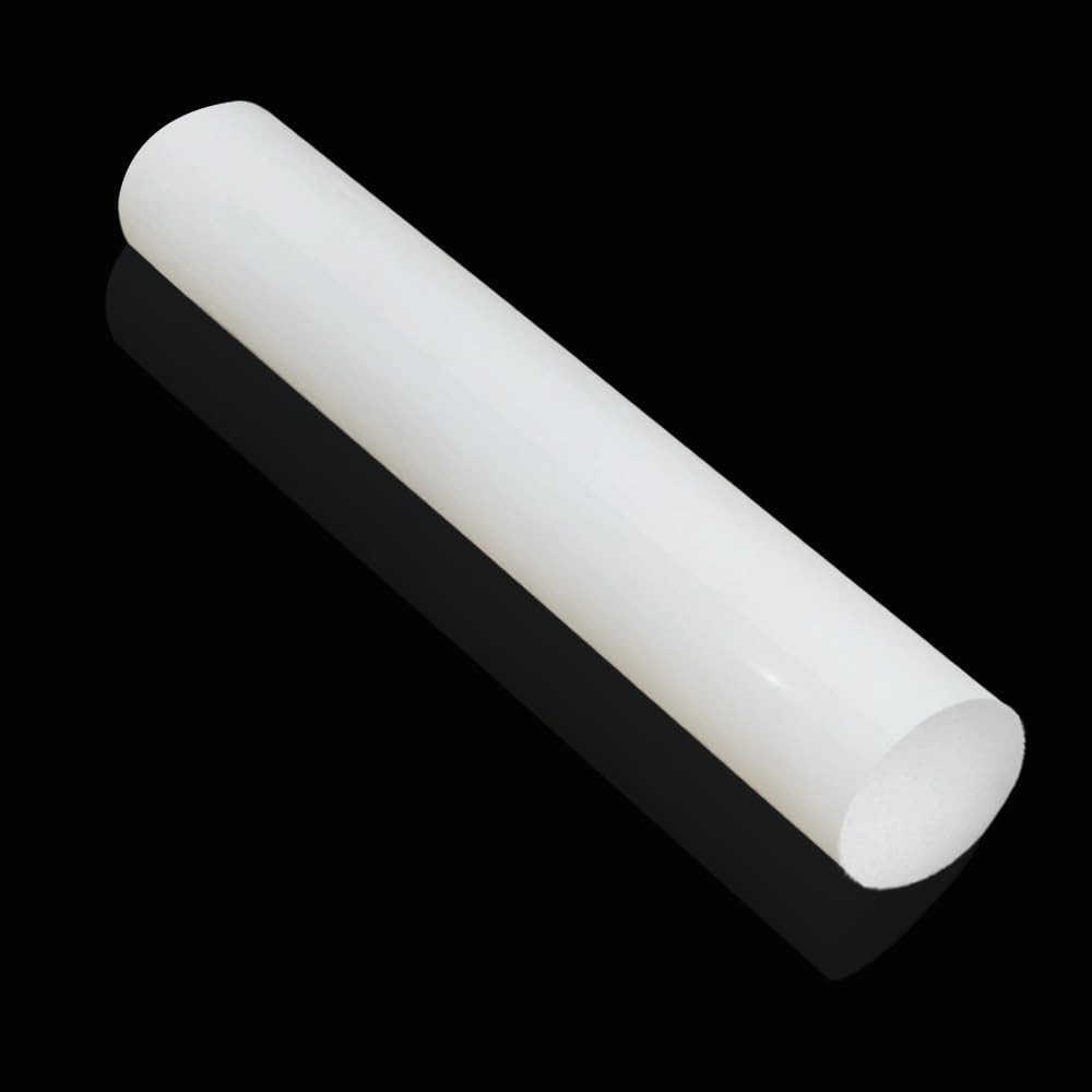 HDPE Plastic Round Rod High Density Polyethylene White DIY 2×12 Inch 1 PCS